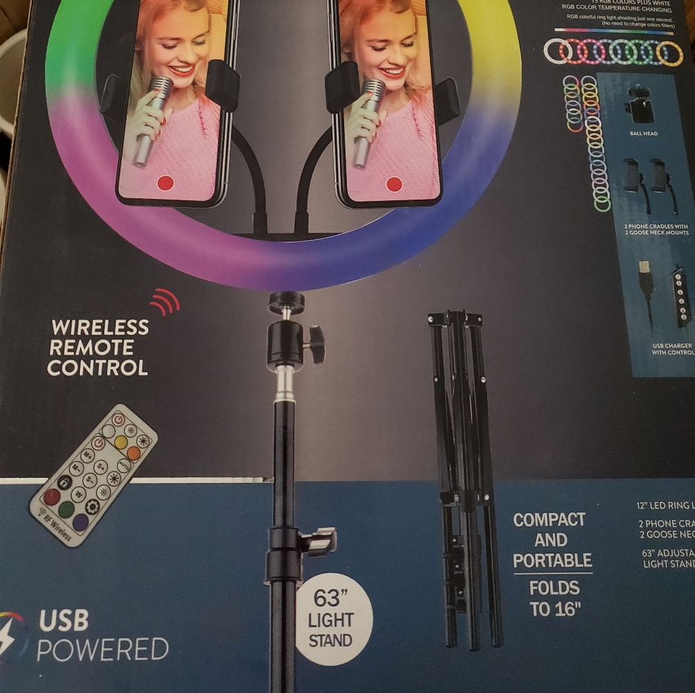 VIVITAR 12 " PROFESSIONAL RGB RING LIGHT KIT. - Picture 2 of 5
